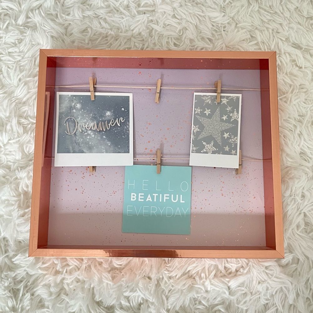 3/$45 Rose gold photo holder / frame
